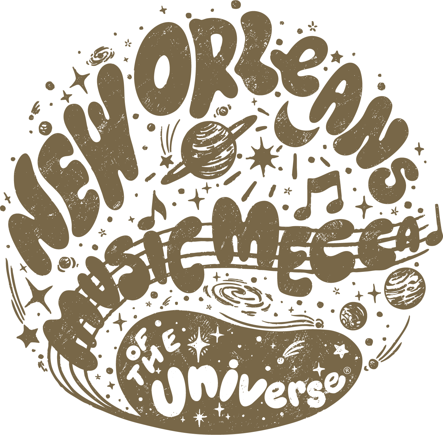 New Orleans "Music Mecca of the Universe" T-Shirt - Sandstone
